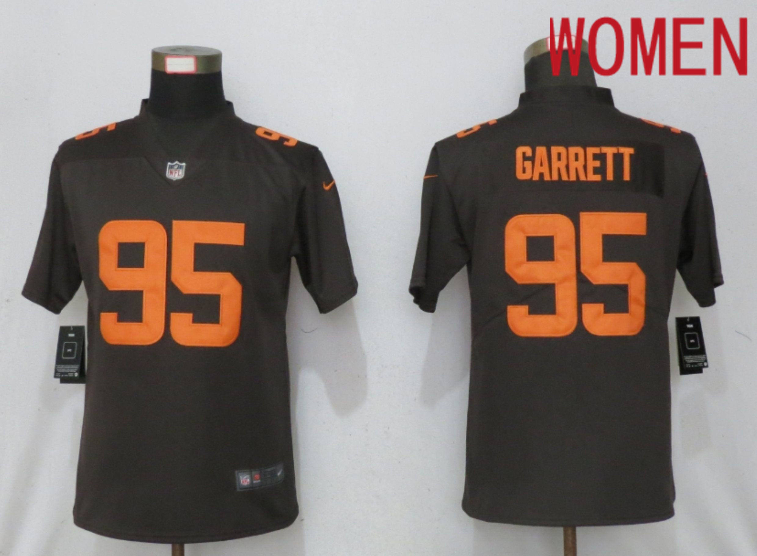 Women Cleveland Browns #95 Garrett Brown lternate Vapor Elite Playe Nike NFL Jersey